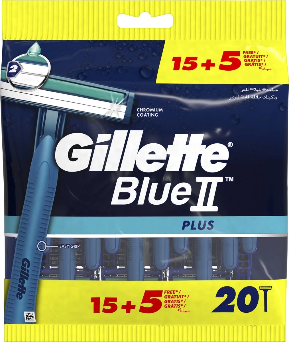 Gillette® Gillette BlueII Plus Wegwerpmesjes Mannen - 20 Stuks 3 Gillette® Gillette BlueII Plus Wegwerpmesjes Mannen - 20 Stuks
