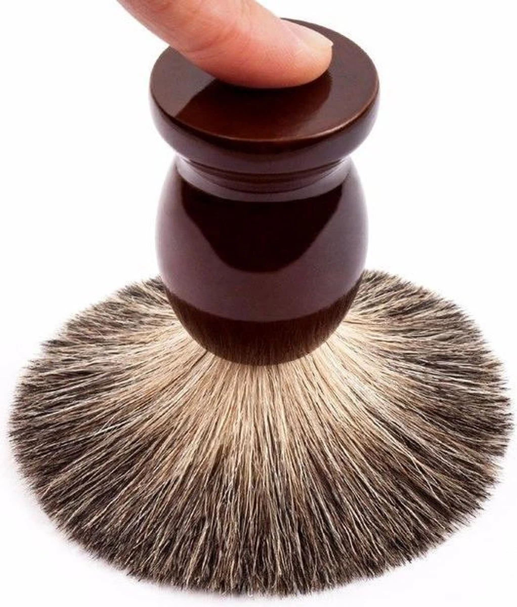 SIMIA™ Duurzaam Premium Scheerkwast - 100% Natuurlijk Haar - Zacht En Soepel - Optimale Verdeling Scheerschuim - Bruin 5 SIMIA™ Duurzaam Premium Scheerkwast - 100% Natuurlijk Haar - Zacht En Soepel - Optimale Verdeling Scheerschuim - Bruin - Afbeelding 3