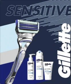 Gillette® Gillette Geschenkset SkinGuard Sensitive - Scheersysteem Voor Mannen + SkinGuard Scheergel 200ml + Hydraterende Crème 100ml + Gezichtsreiniger 140ml 11 Gillette® Gillette Geschenkset SkinGuard Sensitive - Scheersysteem Voor Mannen + SkinGuard Scheergel 200ml + Hydraterende Crème 100ml + Gezichtsreiniger 140ml -Gillette Winkel 1023x1200 5