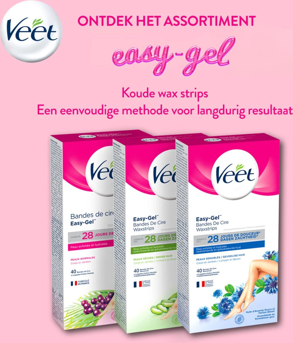 Veet - Ontharingsstrips - Benen & Lichaam - Gevoelige Huid - Easy-Gelwax - 40 Stuks 6 Veet - Ontharingsstrips - Benen & Lichaam - Gevoelige Huid - Easy-Gelwax - 40 Stuks - Afbeelding 4