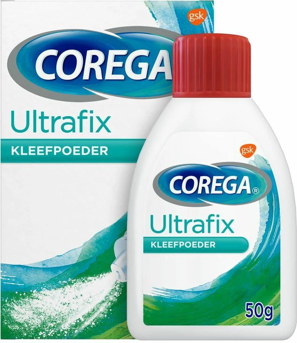 Corega Ultrafix Kleefpoeder Kunstbitverzorging 50 Gr 3 Corega Ultrafix Kleefpoeder Kunstbitverzorging 50 Gr