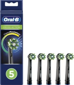 Oral B Oral-B CrossAction Opzetborstel Black Edition Met CleanMaximiser-technologie, Verpakking Van 5 Stuks -Gillette Winkel 1049x1200