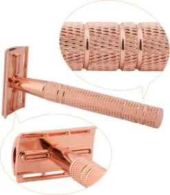 Safety Razor Scheermes + 20 Scheermesjes - Aluminium - Rose - Double Blade -Gillette Winkel 1049x1200 9