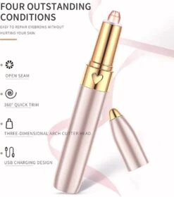 Draagbare Wenkbrauw Epilator - Haar Remover Pen - USB Trimmer -Gillette Winkel 1058x1200 7