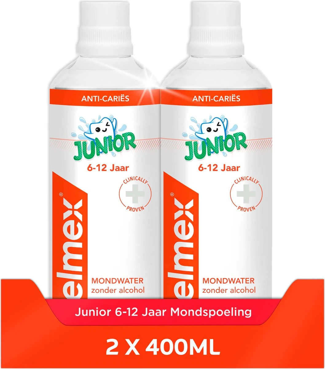 Elmex Junior (6-12 Jaar) Mondwater - 2 X 400ml - Voordeelverpakking 3 Elmex Junior (6-12 Jaar) Mondwater - 2 X 400ml - Voordeelverpakking