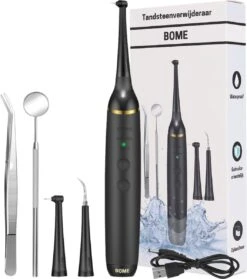 BOME Tandsteen Verwijderaar - 3 Opzetstukken - Tandplak Verwijderaar - Inclusief Spiegel En Pincet - 3 Standen