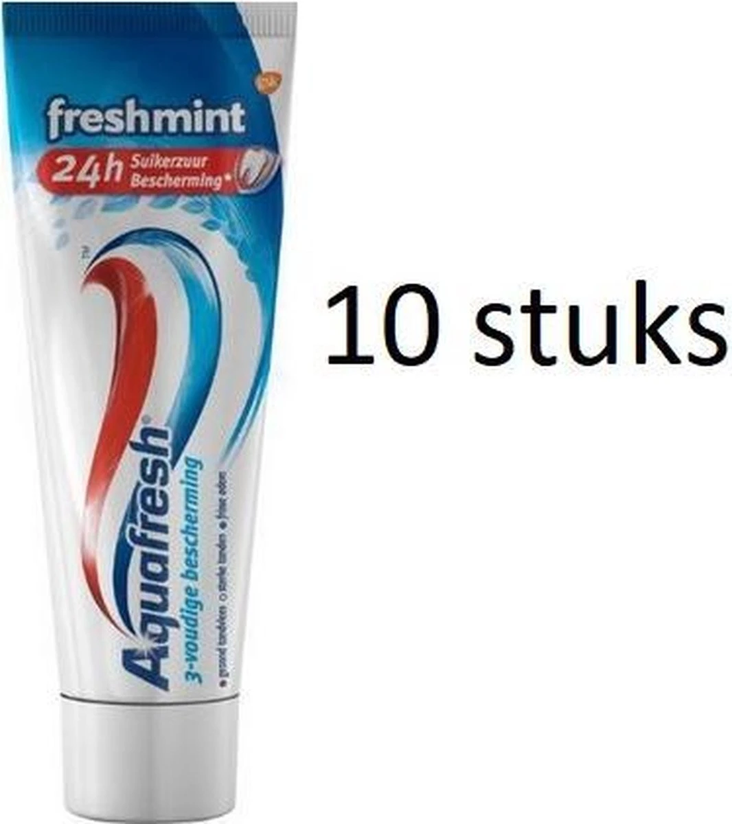 Aquafresh Freshmint - 3-voudige Bescherming - Tandpasta - Multipak 10 Stuks 3 Aquafresh Freshmint - 3-voudige Bescherming - Tandpasta - Multipak 10 Stuks
