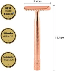 Bolano® Safety Razor Set Rose Gold + 30 Double Edge Scheermesjes + Houder - Klassiek Scheermes Voor Mannen En Vrouwen - D663 -Gillette Winkel 1081x1200 2