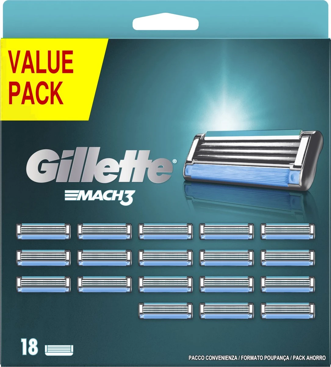 Gillette® Gillette Mach3 Navulmesjes - 18 Stuks 3 Gillette® Gillette Mach3 Navulmesjes - 18 Stuks