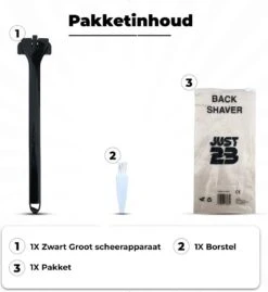 JUST23 Back Shaver - Rug Scheermes - Rughaar Verwijderaar - Rug Scheren - Inklapbaar - Incl. Schoonmaak Borstel 16 JUST23 Back Shaver - Rug Scheermes - Rughaar Verwijderaar - Rug Scheren - Inklapbaar - Incl. Schoonmaak Borstel -Gillette Winkel 1102x1200 11