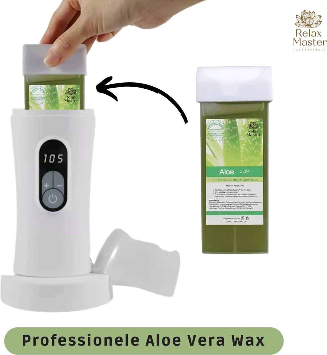 Wax Apparaat Vernieuwende Digitale Wax Roller - Wax Patroon Verwarmer - Wax Roller Kit Incl. 2 Aloe Vera Vullingen, After Wax & Waxstrips - Waxroller - Ontharen Voor Man En Vrouw 6 Wax Apparaat Vernieuwende Digitale Wax Roller - Wax Patroon Verwarmer - Wax Roller Kit Incl. 2 Aloe Vera Vullingen, After Wax & Waxstrips - Waxroller - Ontharen Voor Man En Vrouw - Afbeelding 4