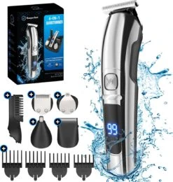 Beeperfect® 6 In 1 Baardtrimmer Voor Mannen - Trimmer - Bodygroomer - Neus En Oor Trimmer - IPX6 Waterdicht - 6 Opzetstukken
