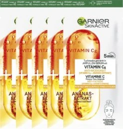 Garnier SkinActive Ampul Sheet Mask Met Ananas & Vitamine C Serum - 5 Stuks