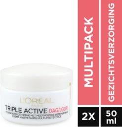 L'Oréal Paris Triple Active Dagcrème - 2 X 50 Ml - Voordeelverpakkking - Gecombineerde & Droge Huid 24 L'Oréal Paris Triple Active Dagcrème - 2 X 50 Ml - Voordeelverpakkking - Gecombineerde & Droge Huid -Gillette Winkel 1156x1200 1