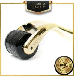 Titanium - 540 Micro-Needle 0.5mm DermaRoller | Skin Roller | Gezichts- En Huidverzorging | Huidverjonging | Steriel Verpakt | Gold Edition