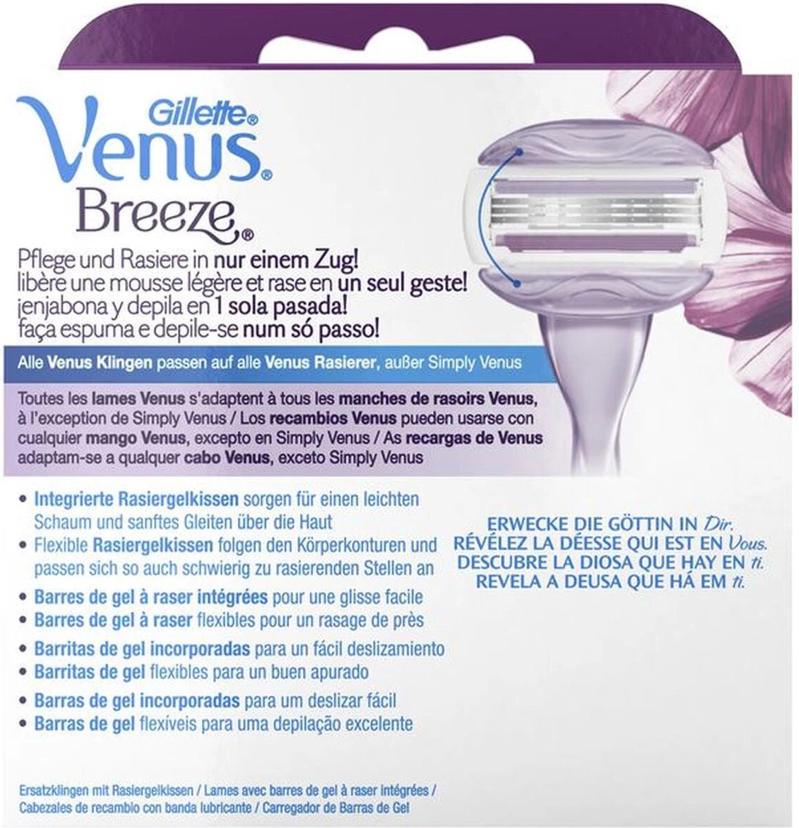 Gillette Venus Comfortglide Breeze Scheermesjes Voor Vrouwen - 4 Navulmesjes 16 Gillette Venus Comfortglide Breeze Scheermesjes Voor Vrouwen - 4 Navulmesjes - Afbeelding 14