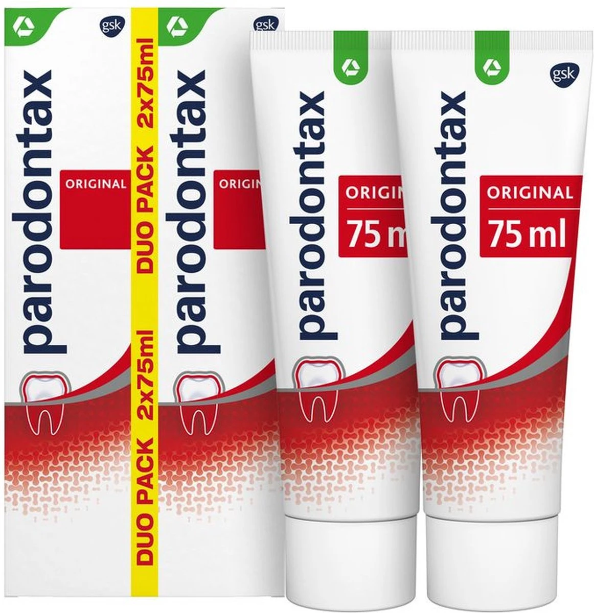 Parodontax Original Dagelijkse Tandpasta Tegen Bloedend Tandvlees 2x75 Ml 4 Parodontax Original Dagelijkse Tandpasta Tegen Bloedend Tandvlees 2x75 Ml - Afbeelding 2