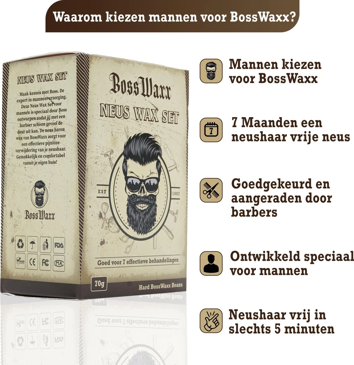 BossWax - Neusontharing Set - Nose Wax Kit - Neuswax - Ontharingswax - 7 Maanden Neusvrij - Speciaal Voor Mannen 5 BossWax - Neusontharing Set - Nose Wax Kit - Neuswax - Ontharingswax - 7 Maanden Neusvrij - Speciaal Voor Mannen - Afbeelding 3