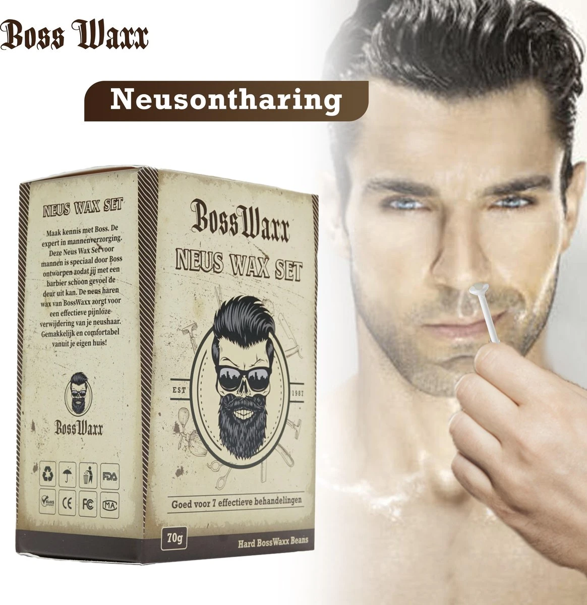 BossWax - Neusontharing Set - Nose Wax Kit - Neuswax - Ontharingswax - 7 Maanden Neusvrij - Speciaal Voor Mannen 3 BossWax - Neusontharing Set - Nose Wax Kit - Neuswax - Ontharingswax - 7 Maanden Neusvrij - Speciaal Voor Mannen