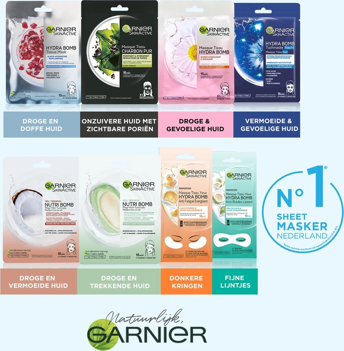 Garnier SkinActive - Hydra Bomb Sheet Masker Met Granaatappel - Gezichtsmasker - 20 Stuks - Voordeelverpakking 12 Garnier SkinActive - Hydra Bomb Sheet Masker Met Granaatappel - Gezichtsmasker - 20 Stuks - Voordeelverpakking - Afbeelding 10