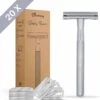 Bamboozy Safety Razor RVS + 20 Scheermesjes Zilver Chrome Unisex Vrouwen Mannen Double Edge Zero Waste Duurzaam Scheren -Gillette Winkel 1178x1200 15