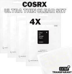 Merkloos COSRX Ultra-Thin Acne Clear Fit Face Skin Patches - Extra Dun & Transparant - Master Package Set 4 Packs Of 18 Patches