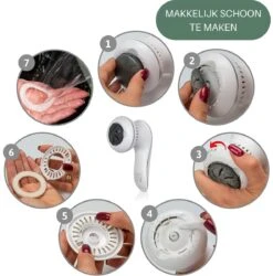 Merkloos Elektrische Eelt Verwijderaar - Voetvijl - Krachtige Motor 2500rpm - Geïntegreerde Zuigfunctie - Usb Oplaadbaar - 3 Vijlschijven - Nieuw Model 2021 -Gillette Winkel 1186x1200 16