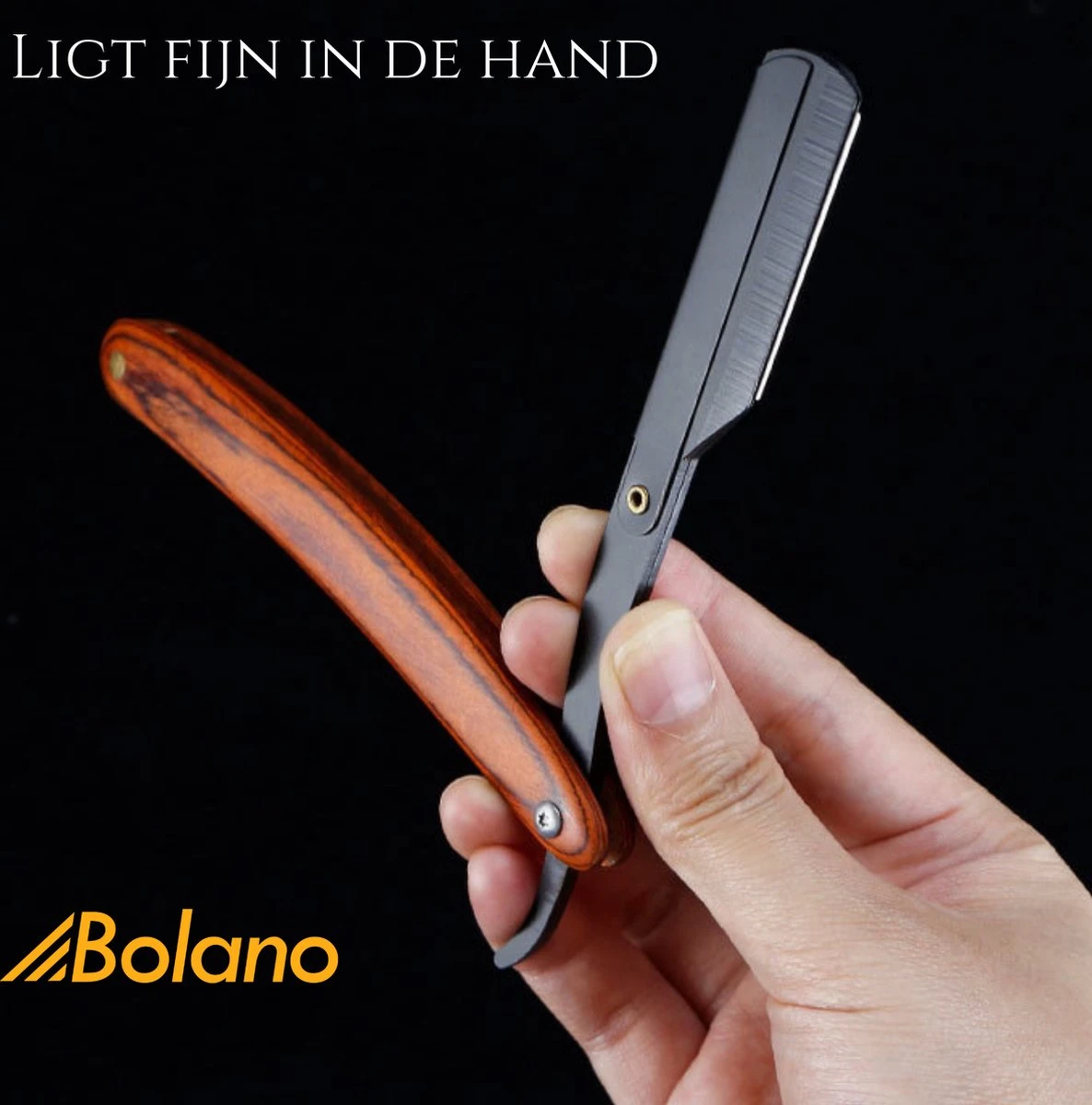 Bolano® Premium Shavette Open Scheermes Brown Wood + 50 Single Edge Scheermesjes - Klassiek Barbiersmes Straight Razor Voor Mannen - Cut Throat Razor Nekmes - Klassiek Klap Scheermes - Safety Razor Feather Mes 7 Bolano® Premium Shavette Open Scheermes Brown Wood + 50 Single Edge Scheermesjes - Klassiek Barbiersmes Straight Razor Voor Mannen - Cut Throat Razor Nekmes - Klassiek Klap Scheermes - Safety Razor Feather Mes - Afbeelding 5