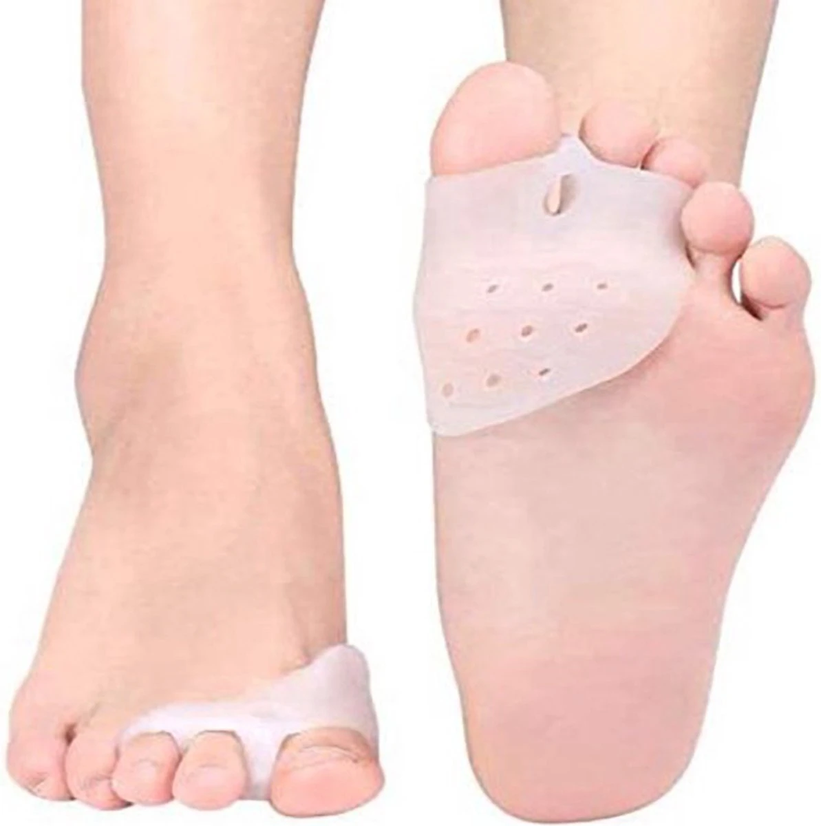 Merkloos Siliconen Teenspreider Voor 3 Tenen - Bunion Beschermer - Voorvoetkussen - Hallux Valgus Tegen Pijn - Voor In Schoenen - Set Van 2 - Wit 3 Merkloos Siliconen Teenspreider Voor 3 Tenen - Bunion Beschermer - Voorvoetkussen - Hallux Valgus Tegen Pijn - Voor In Schoenen - Set Van 2 - Wit