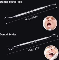 Compleet Tandarts Setje –4 Stuks Tandsteenhaakje – Tandartshaakje - Mondspiegel – Tandarts Gereedschap – Mondverzorging – Stainless Steel -Gillette Winkel 1194x1200 4