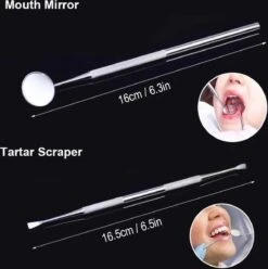 Compleet Tandarts Setje –4 Stuks Tandsteenhaakje – Tandartshaakje - Mondspiegel – Tandarts Gereedschap – Mondverzorging – Stainless Steel -Gillette Winkel 1195x1200 3