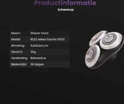 Scheerkop Geschikt Voor Philips SensoTouch S9000 – RQ12/70 RQ12/50 SH90 – Scheerkoppen – Scheermesjes – Scheerhoofd – Zwart -Gillette Winkel 1200x1012 6