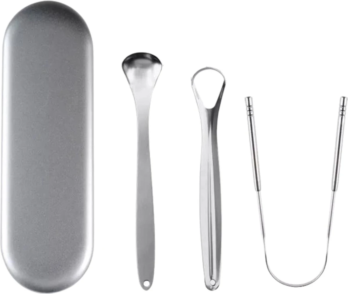 AdroitGoods RVS Tongschraper Set Voor Mondverzorging - 4 Stuks - Tongreiniger/Tongborstel & Tong Schraper 3 AdroitGoods RVS Tongschraper Set Voor Mondverzorging - 4 Stuks - Tongreiniger/Tongborstel & Tong Schraper