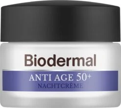 Biodermal Anti Age Nachtcrème 50+ - Nachtcrème Met Niacinamide & Sheaboter - Helpt Rimpels Verminderen - 50ml