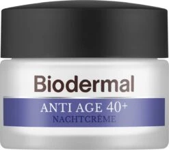 Biodermal Anti Age Nachtcrème 40+ - Nachtcrème Met Niacinamide & Peptide - Herstelt De Huidconditie En Verstevigt - 50ml