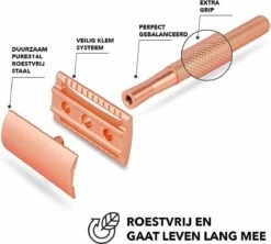 Bamboozy Safety Razor RVS + 20 Scheermesjes Rose Gold Goud Voor Vrouwen Dames Zero Waste Duurzaam Scheermesje Veiligheidsscheermes -Gillette Winkel 1200x1079 1