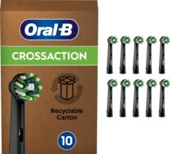 Oral B Oral-B CrossAction - Met CleanMaximiser-technologie - Opzetborstels - Zwart - 10 Stuks