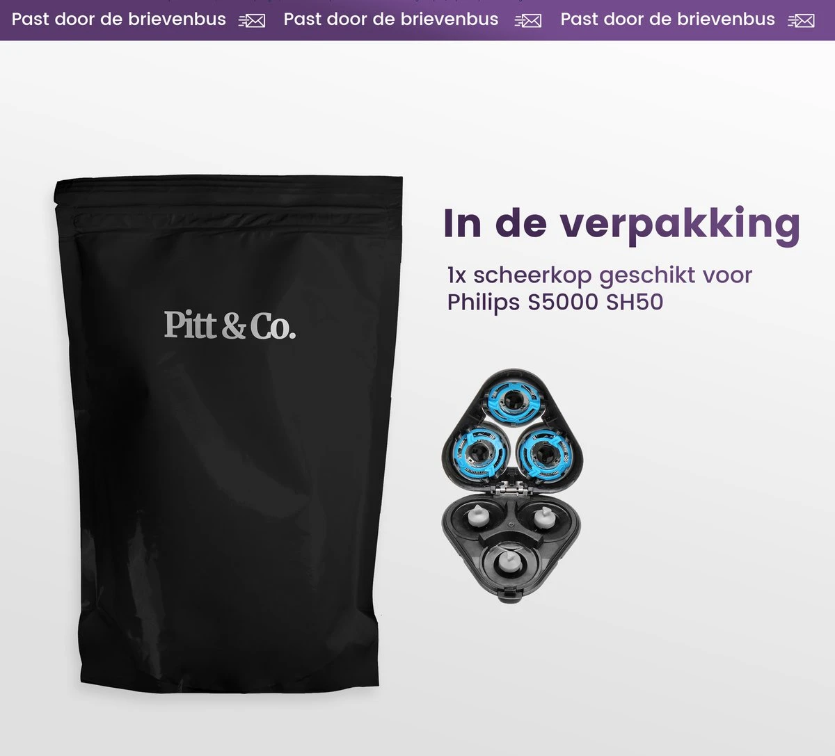 Scheerkop Geschikt Voor Philips 5000 Serie SH50/50 – Scheerkoppen - Zwart – Scheerhoofd - Voor S5000 - Scheermesjes - Senso 5000 4 Scheerkop Geschikt Voor Philips 5000 Serie SH50/50 – Scheerkoppen - Zwart – Scheerhoofd - Voor S5000 - Scheermesjes - Senso 5000 - Afbeelding 2