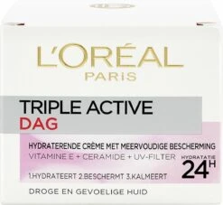 L'Oréal Paris Triple Active Dagcrème - 2 X 50 Ml - Voordeelverpakkking - Gecombineerde & Droge Huid 19 L'Oréal Paris Triple Active Dagcrème - 2 X 50 Ml - Voordeelverpakkking - Gecombineerde & Droge Huid -Gillette Winkel 1200x1105 3