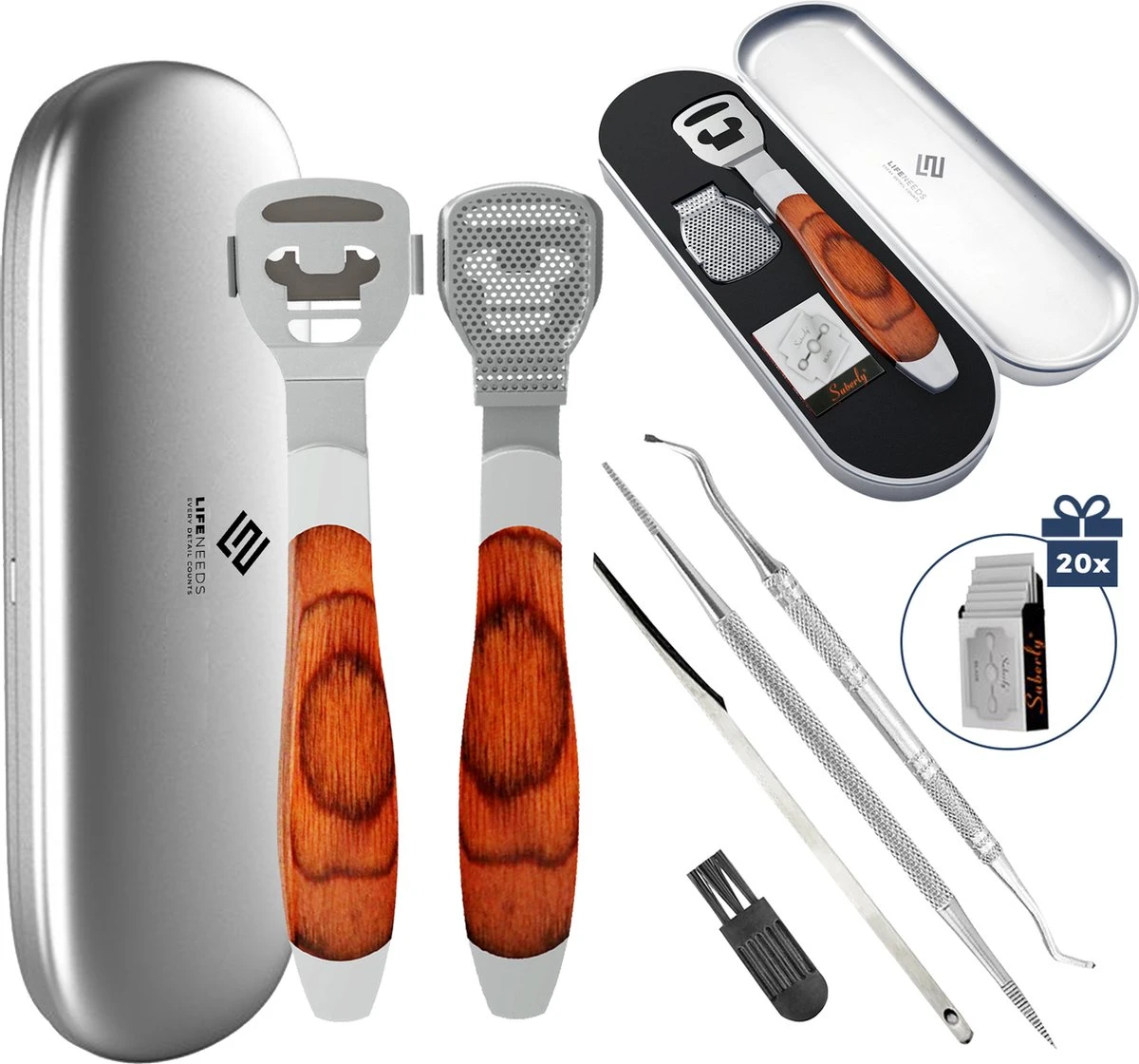 Pedicureset Professioneel - Pedicure Eeltmesjes - Eelt Verwijderaar Pedicure Set - Eeltverwijderaar Voetvijl - Eeltschraper - Eeltschaaf - Eeltrasp 3 Pedicureset Professioneel - Pedicure Eeltmesjes - Eelt Verwijderaar Pedicure Set - Eeltverwijderaar Voetvijl - Eeltschraper - Eeltschaaf - Eeltrasp