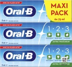 Oral B Oral-B 1.2.3 Mint Frisse - Tandpasta - 6 X75 Ml -Gillette Winkel 1200x1123