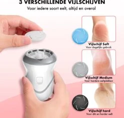 DynaBright Elektrische Eeltverwijderaar Met Stofzuigsysteem - Inc. 3 Vlijlschijven - 2 Standen - Voetvijl - Eeltvijl - Eelt Verwijderaar -USB Oplaadbaar - Geïntegreerde Zuigfunctie -Gillette Winkel 1200x1141 13