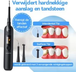Merkloos Tandsteen Verwijderaar - 5 Standen - Inclusief Tandarts Set - Met 3 Opzetstukken - Elektrisch - Tandplak -Gillette Winkel 1200x1142 2