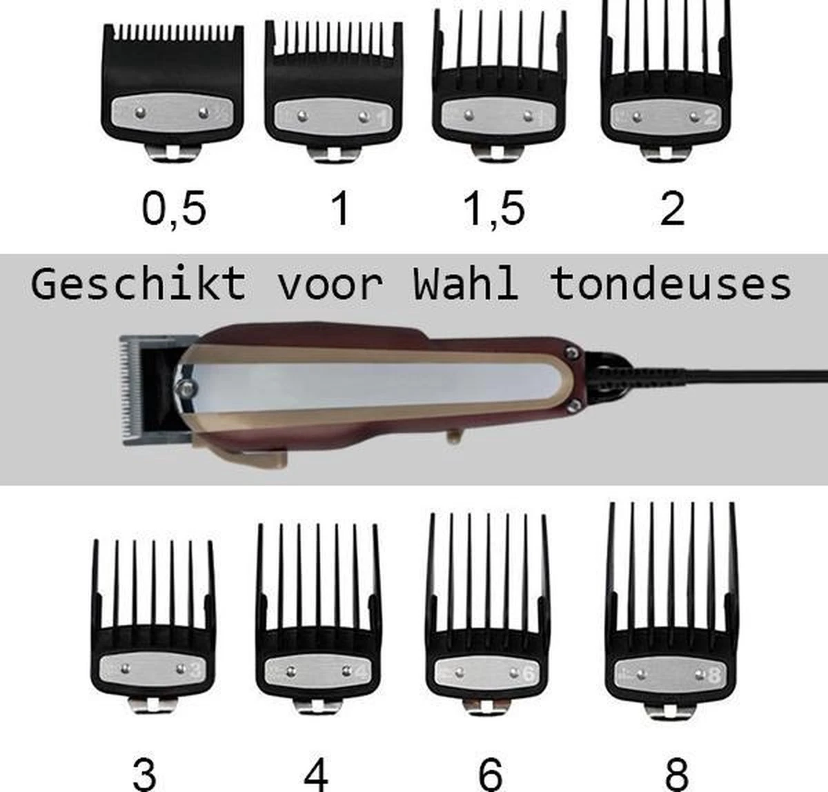 Opzetkammen Geschikt Voor Wahl Tondeuse Set 8 Stuks + Tondeuse Olie - Opzetkammen Voor Tondeuse 7 Opzetkammen Geschikt Voor Wahl Tondeuse Set 8 Stuks + Tondeuse Olie - Opzetkammen Voor Tondeuse - Afbeelding 5