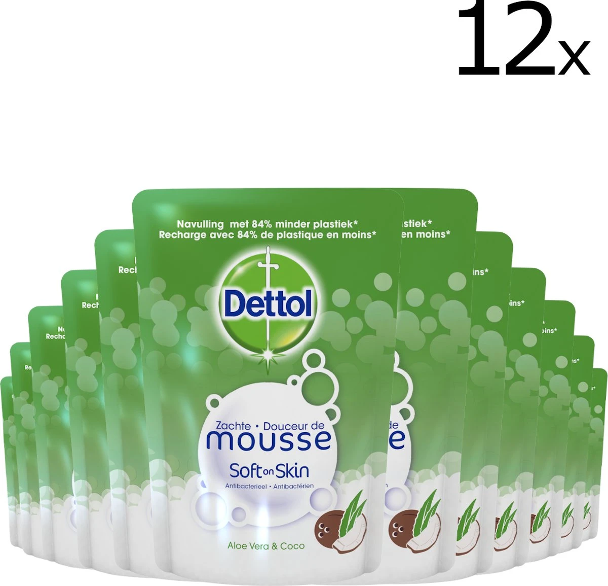 Dettol - Magic Foam - Navulling Aloë Vera - 12 X 200 Ml 3 Dettol - Magic Foam - Navulling Aloë Vera - 12 X 200 Ml