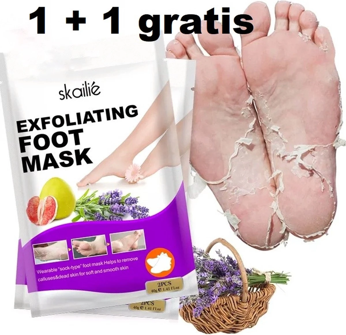 Eeltsokken - Voetmasker - Eeltsokken Voeten - Eelt Verwijderaar - Heerlijk Zachte Voeten - 4 Stuks 3 Eeltsokken - Voetmasker - Eeltsokken Voeten - Eelt Verwijderaar - Heerlijk Zachte Voeten - 4 Stuks