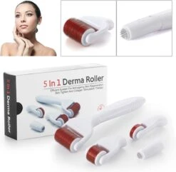 Merkloos Dermaroller Microneedling - 5 In 1 SET Gezichtsroller + GRATIS Vitamine C SERUM - Oogroller - Bodyroller - Dermastamp - Collageenbooster - Verbetert De Huid Conditie - Stimuleert Haargroei - Inclusief Reinigingsbakje - Tijdelijke Aanbieding!! OP = OP -Gillette Winkel 1200x1169 15