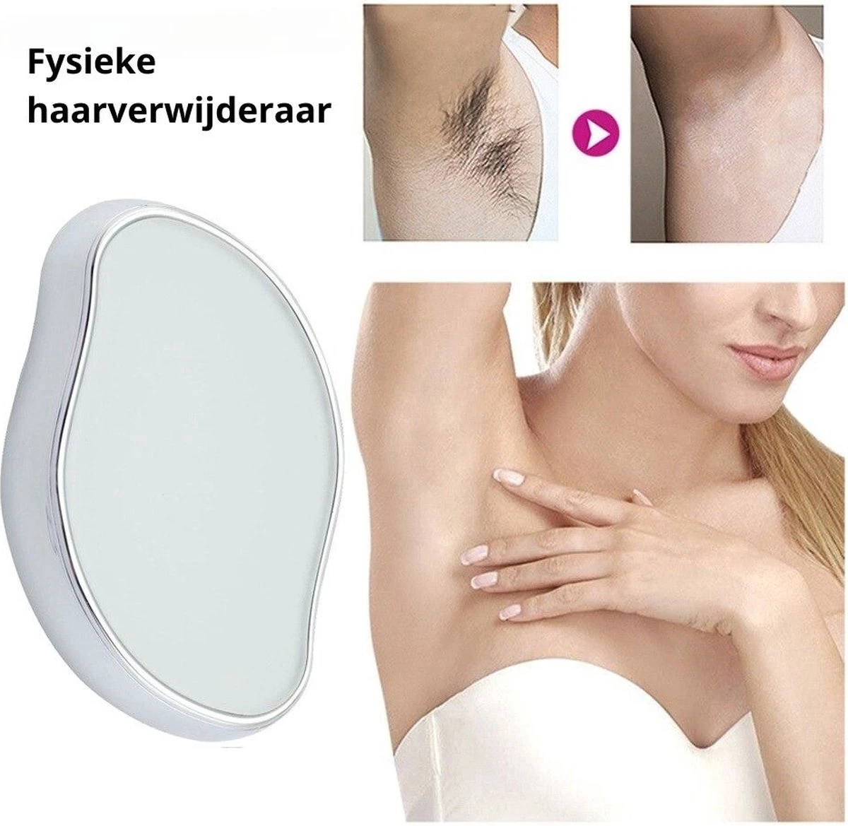 Crystal Hair Removal - Kristalpad Als Haarverwijderaar Voor Mannen/vrouwen - Ladyshaves - Bodygroomer - Zwart 4 Crystal Hair Removal - Kristalpad Als Haarverwijderaar Voor Mannen/vrouwen - Ladyshaves - Bodygroomer - Zwart - Afbeelding 2