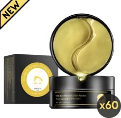 LifeProducts4You Oogmasker 60 Stuks - Eye Pads - Oogmasker Wallen - Gezichtsverzorging - Gezichtsmaskers Verzorging - Anti Wallen En Donkere Kringen - Oog Patches - 24 K Goud - Collageen