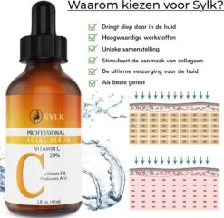 Sylk Vitamine C Serum & Hyaluronzuur Serum | Anti Aging | Anti Rimpel | Gezicht Serum | Gezichtsverzorging | 60 Ml -Gillette Winkel 1200x1172 11